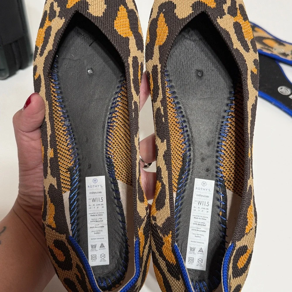 Rothy’s The Point Big Cat Leopard Print Flats - Picture 11 of 17
